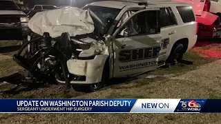 Washington Parish deputy hurt after car crash undergoes hip surgery