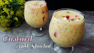 custard sharbat recipe | milk and sago sharbat | summer special | iftar drink | Ramadan ka sharbat