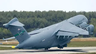 US 140 Ton Mammoth C-17 Plane in Action During Hypnotic Takeoff