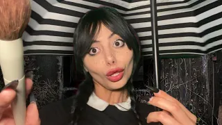 1 Minute ASMR~ Wednesday Addams wannabe does your makeup (fast & aggressive) 🖤