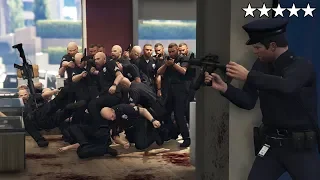 GTA 5 - BAD COP Michael VS Five Star Police Shootout at PONSONBYS! (Crazy Cop Life)