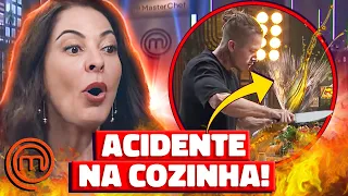 MASTERCHEF: PARTICIPANTE SOFRE ACIDENTE NA COZINHA DURANTE EMBATES! EP 02 | Virou Festa