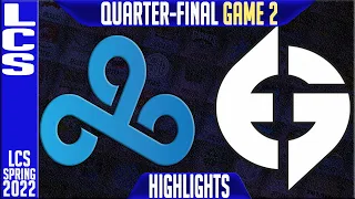 C9 vs EG Highlights Game 2 | Quarter final LCS Playoffs Spring 2022 | Cloud9 vs Evil Geniuses G2