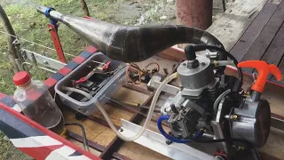 RC Thai Long-tail Boat Engine from a lawn mower modified craft