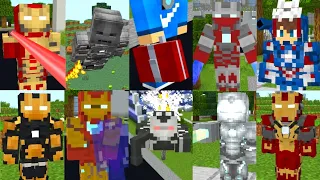 ВСЕ ВИДЫ КОСТЮМОВ ЖЕЛЕЗНОГО ЧЕЛОВЕКА В МАЙНКРАФТ MINECRAFT IRON MAN МОДЫ