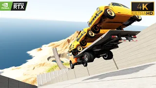 Satisfying Car VS Stairs Jump Extreme Tes Suspension Crash #22 BeamNG drive