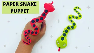 How To Make Easy Paper SNAKE Puppet For Kids / Nursery Craft Ideas / Paper Craft Easy / KIDS crafts