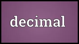 Decimal Meaning