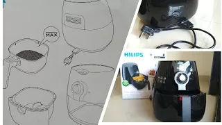 Phillips Airfryer HD9220 model unboxing and parts