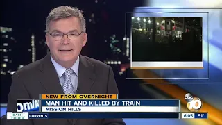 Man struck, killed by train in Mission Hills area