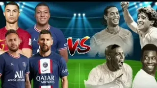 4 VS 4 Old Legends VS New Legends ( Pele , Maradona , Ronaldinho , Ronaldo vs Ronaldo , Messi,mbappe