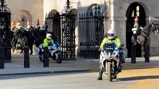 Rare moment the King rides through Horse Guards Parade