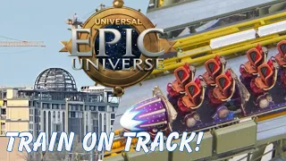Epic Universe Construction Update & StarFall Racers Coaster Train has ARRIVED