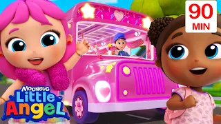 Spa Time on the Pink Party Bus | Job and Career Songs | @LittleAngel Nursery Rhymes for Kids