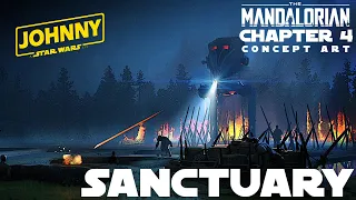 The Mandalorian Chapter 4 Sanctuary Original Concept Art and Camp Attack Soundtrack