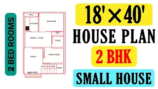 18 x 40 House Plan With Car Parking || 2 Bhk House Design || 18 x 40 Ghar ka Naksha | Build My Home