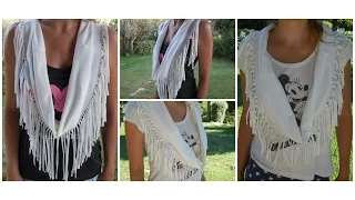 ✂ Foulard à franges avec un tee-shirt à faire soi-même / Fringe scarf from t-shirt DIY - récup'