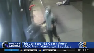 Caught On Camera: Thieves Smash Window, Steal $40,000 Worth Of Coats From Store