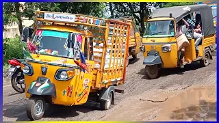 Journey in 3 Wheeler Auto Rickshaw with Passengers on Dirt Roads | TukTuk Rickshaw | Crazy AutoWala