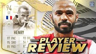 THIERRY HENRY!!😱 94 SBC PRIME ICON MOMENTS HENRY PLAYER REVIEW! FIFA 21 Ultimate Team