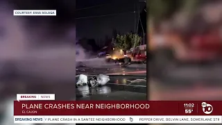 Fiery plane crash rocks El Cajon-area neighborhood