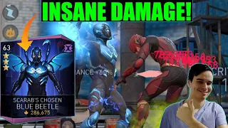 3 Star Blue Beetle Does Insane Damage (No Raven) Injustice 2 Mobile