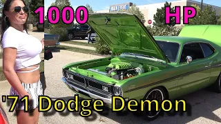 TOP TEN PICK RESTRO MOD - 1971 Dodge Demon 1000 Horsepower - Engine Start -Cuzie Customs