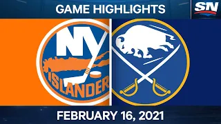 NHL Game Highlights | Islanders vs. Sabres - Feb. 16, 2021