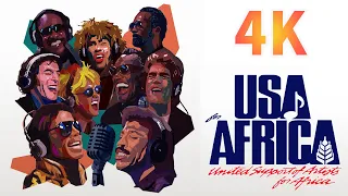 We Are the World (4K) - Singers Names & Lyrics - USA for Africa