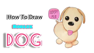 How To Draw A Dog / Pup Roblox Adopt Me  Pet | Cute drawings