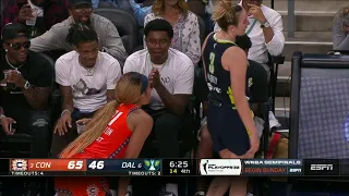 Dijonai Carrington and Marina Mabrey were going at it and Ja Morant was LOVING IT 😂 | WNBA on ESPN