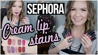 Sephora Cream Lip Stain  - New Shades! Lip Swatch Party! | LipglossLeslie