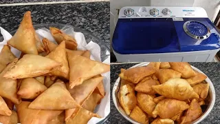 Vlog: Making samosa from scratch, mandazis, laundry, cleaning the washing machine...