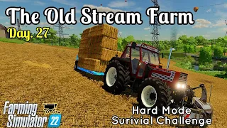 The Old Stream Farm | Day 27 | Hard Mode Survival Challenge | FS22 Xbox series S Timelapse