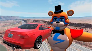 Cars vs Glamrock Freddy : FNAF Security Breach - BeamNG.Drive