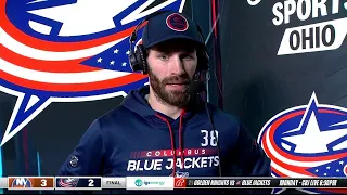 Boone Jenner applauds Mathieu Olivier's fight with Anders Lee | BLUE JACKETS-ISLANDERS POSTGAME