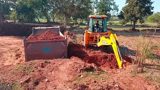 JCB 3dx Backhoe Fully Loading Mud with Tata 2518 Truck For Home Construction Work || Jcb vs truck