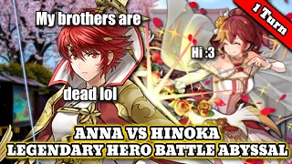 【FEH】Bridal Anna's first outing! - Anna 1 TURNS Hinoka Legendary Hero Battle (Abyssal)