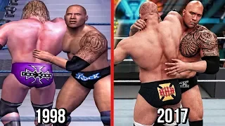 The Evolution Of The Rock's Rock Bottom ( WWF War Zone To WWE 2K18 )