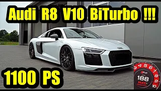 Audi R8 BiTurbo mit 1100 PS - 0-300 km/h in 13 sec. !!!