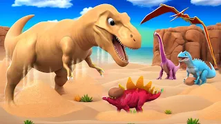 Sand T Rex vs Giant Pterosaur - Jurassic Zoo Adventures | Dinosaurs Animated Cartoons