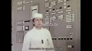 Soviet Atomic Energy March 1984 fourth power unit Chernobyl nuclear reactor launch Stock Footage