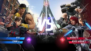 Ryu & Chun Li vs Hawkeye & Black Widow (Hardest AI) - Marvel vs Capcom Infinite