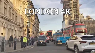 London 4K - Sunset Drive - Driving Downtown - Central London England