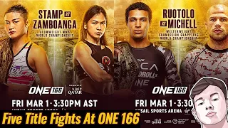 FIVE Title Fights Confirmed For ONE 166 With Stamp & Tye Ruotolo Added - Reaction