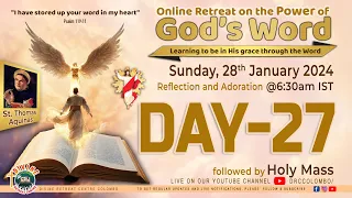 (LIVE) DAY - 27, Power of God's Word; Feast; St. Thomas Aquinas | Sun | 28 Jan 2024 | DRCC