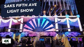 ✨🗽 4K NYC Christmas Walk - Saks Fifth Avenue Christmas Lights - Rockefeller Center Christmas Tree