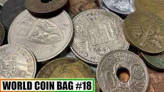 Larger Silver & Rarer World Coins Discovered Hunting 1/2 Pound World Coin Loot Bag - Bag #18