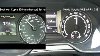 Seat Leon Cupra 300HP 0-100-140km/h vs Škoda Octavia VRS APR 1 316HP