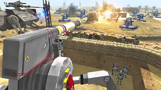 Clone Army MEGA-FORTRESS Defense of Droid Siege! - Men of War: Star Wars Mod